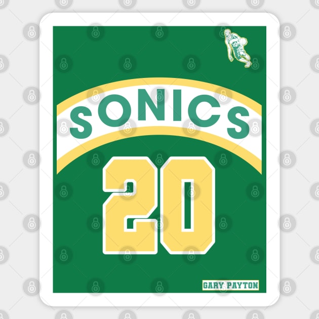 Gary Payton Retro Supersonics Jersey 90s Style Fan Art Sticker by darklordpug